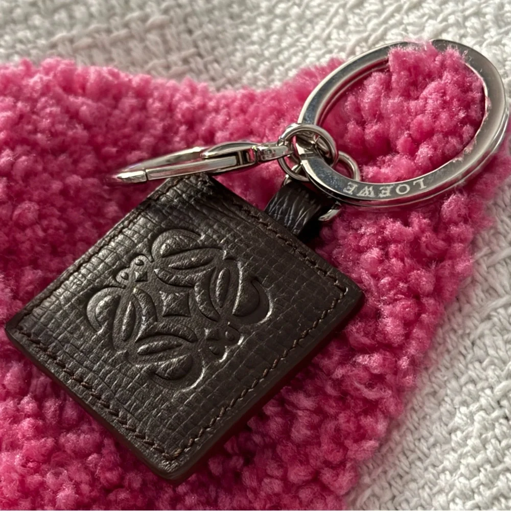Loewe Dark Brown Leather Keyring/Keychain